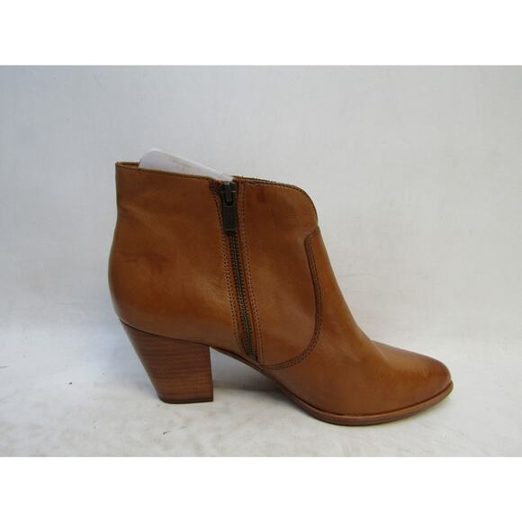 FRYE Womens Size 8.5 M Brown Leather Zip Ankle Boots Bootie - Picture 4 of 11